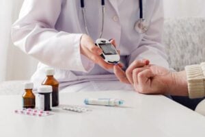 Doctor checking diabetes