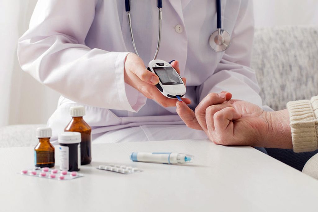 Doctor checking diabetes