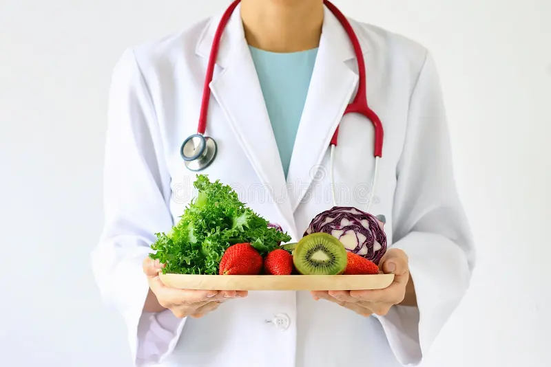 Doctor pick the fruit plates
